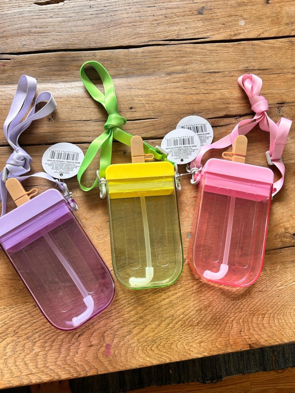 Popsicle water bottle lanyard camp party favor gifts set 3